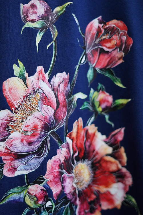 تصویر بدون ادیت چاپ گل بلوز یقه ۷ ونسا