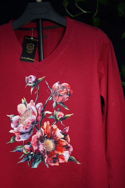 بلوز نخ پنبه چهارفصل یقه ۷ ونسا