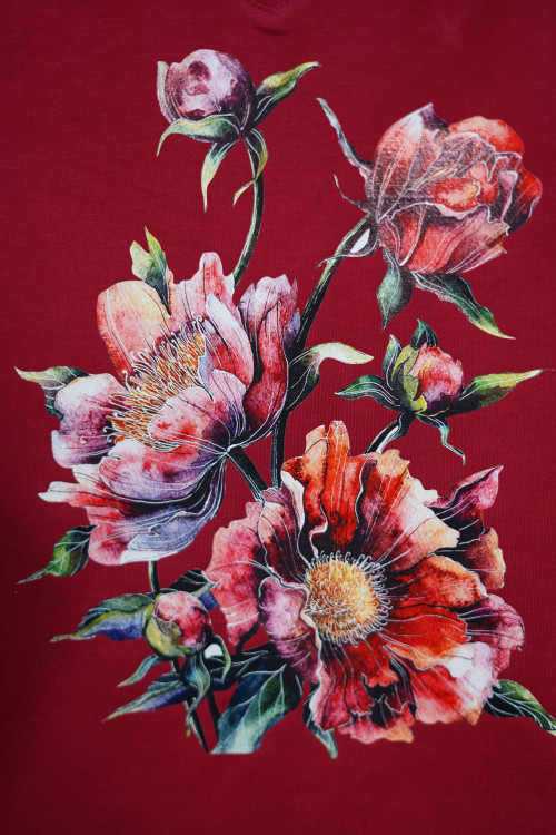 تصویر چاپ گل بلوز یقه ۷ ونسا