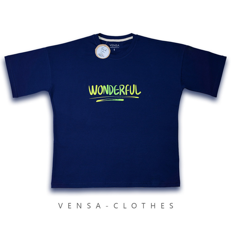 تیشرت اورسایز نخ پنبه با چاپ پلاستیزول ونسا