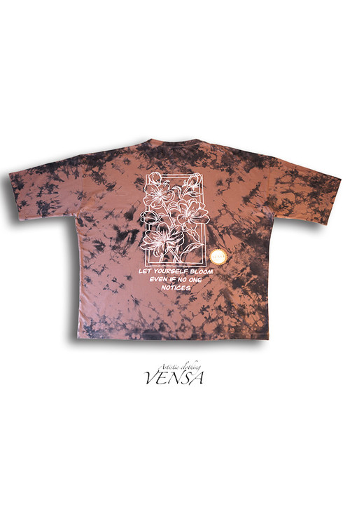 تیشرت تای دای با چاپ پفکی شکوفه