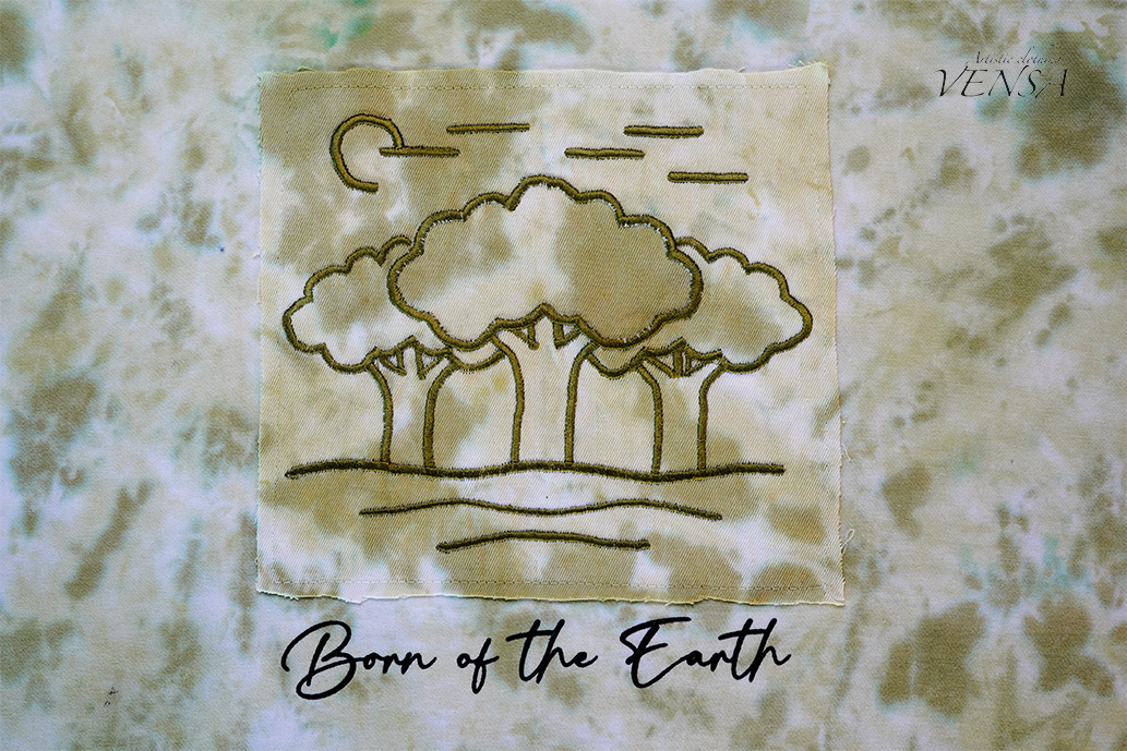 تیشرت تای دای با گلدوزی درخت