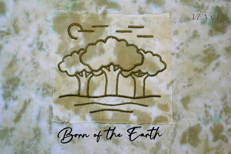 تیشرت تای دای با گلدوزی درخت