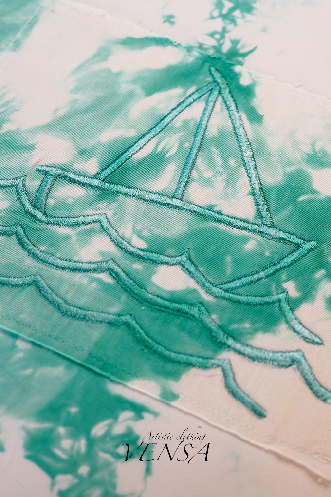 تیشرت تای دای تک نسخه بل پنل گلدوزی قایق