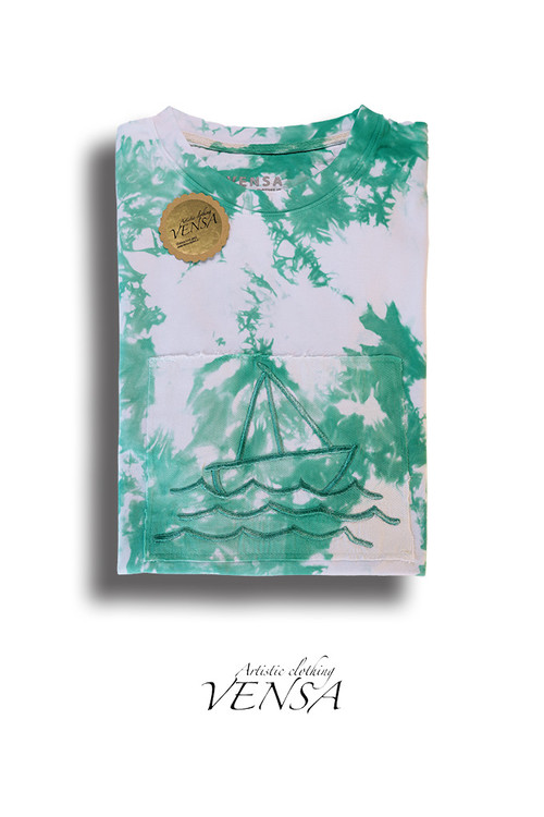 تیشرت هنری قایق و دریا
