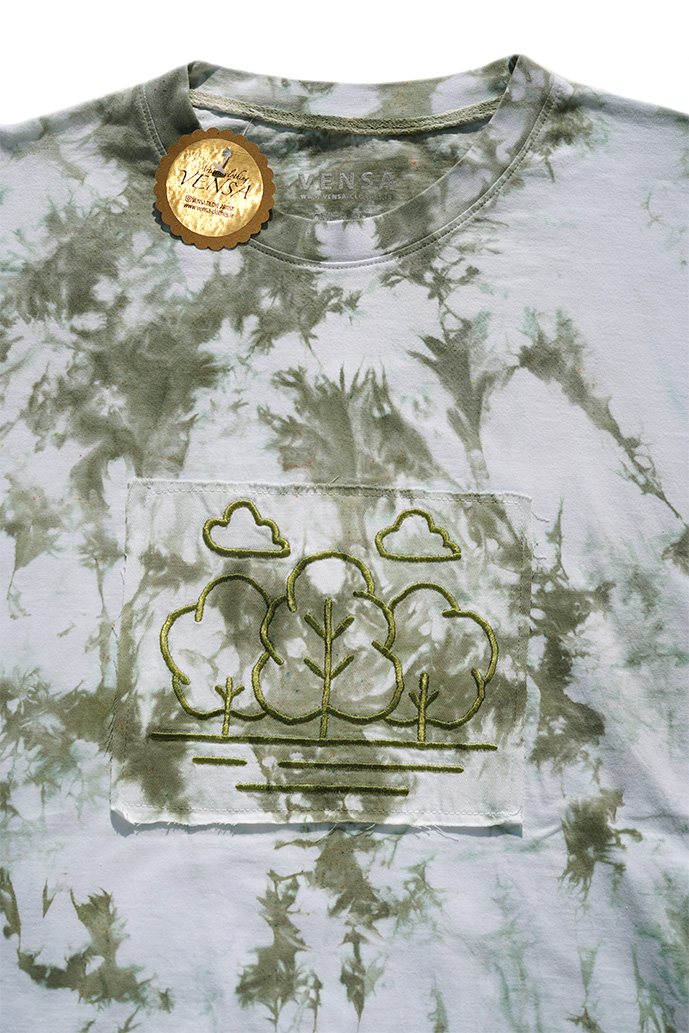 تیشرت تای دای نخی تک نسخه با پنل گلدوزی ونسا