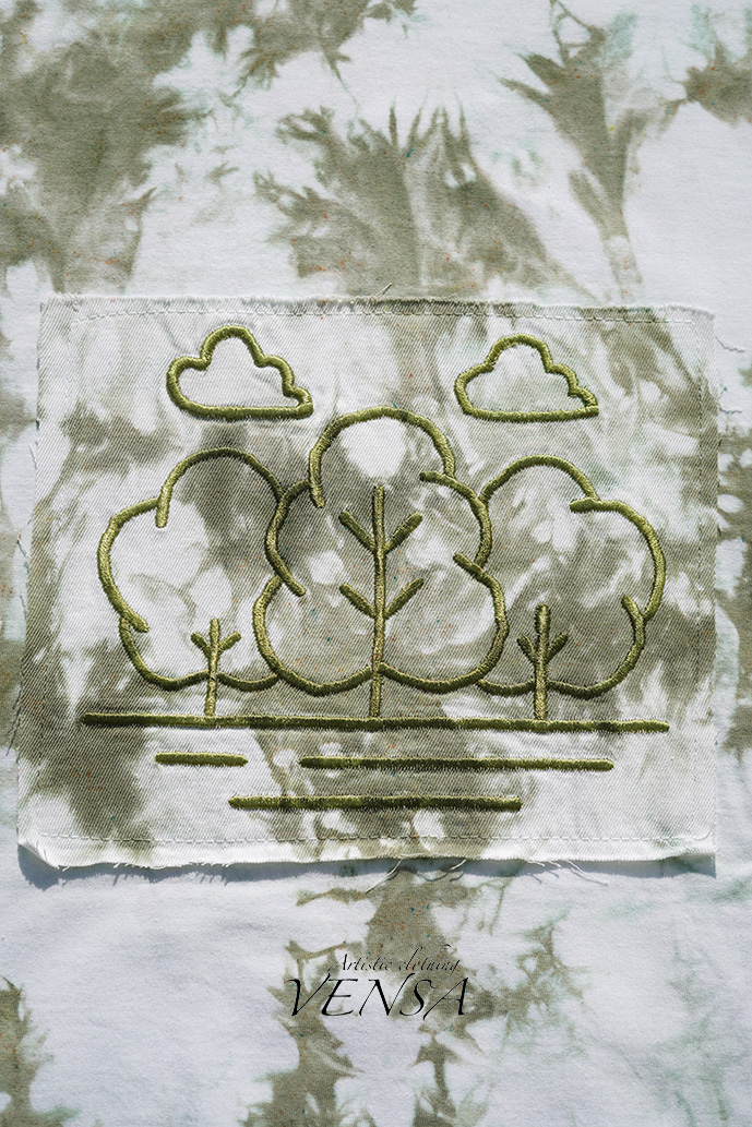 تیشرت تای دای نخی تک نسخه با پنل گلدوزی ونسا