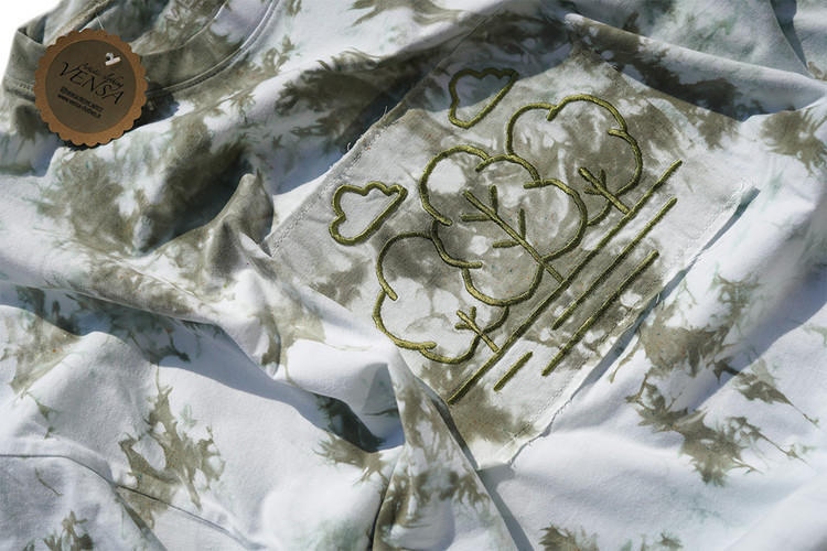 تیشرت تای دای نخی تک نسخه با پنل گلدوزی ونسا