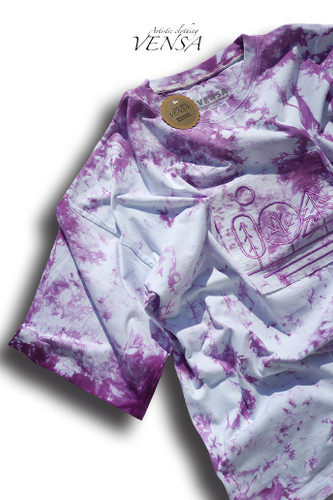 تیشرت اورسایز تمام پنبه تای دای با پنل گلدوزی