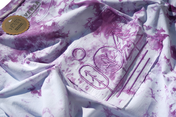 تیشرت دستساز پنبه ای تای دای با پنل گلدوزی