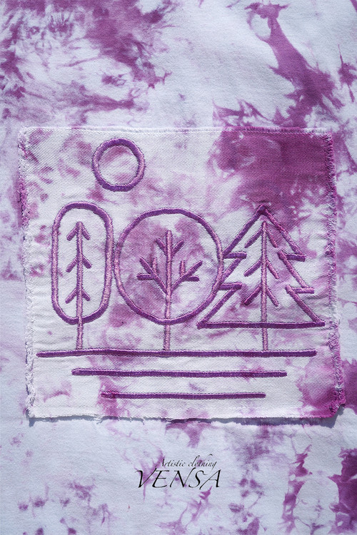 تیشرت اورسایز پنبه ای تای دای با پنل گلدوزی