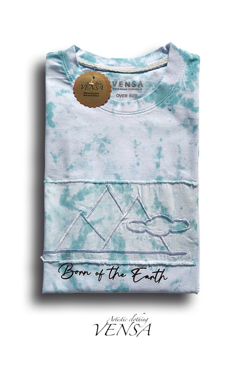 تیشرت تای دای با پنل گلدوزی